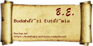 Budaházi Eutímia névjegykártya